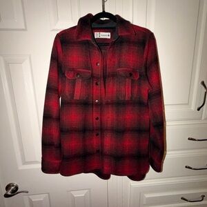 Smartwool Women’s Classic Red & Black Plaid Button-Up Shirt Jacket
